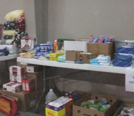 table of donated products
