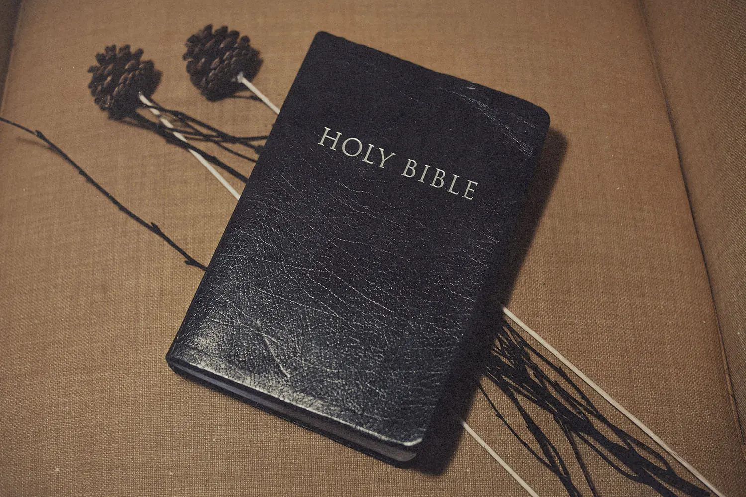 Black leather Bible