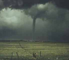 tornado touched down in a field