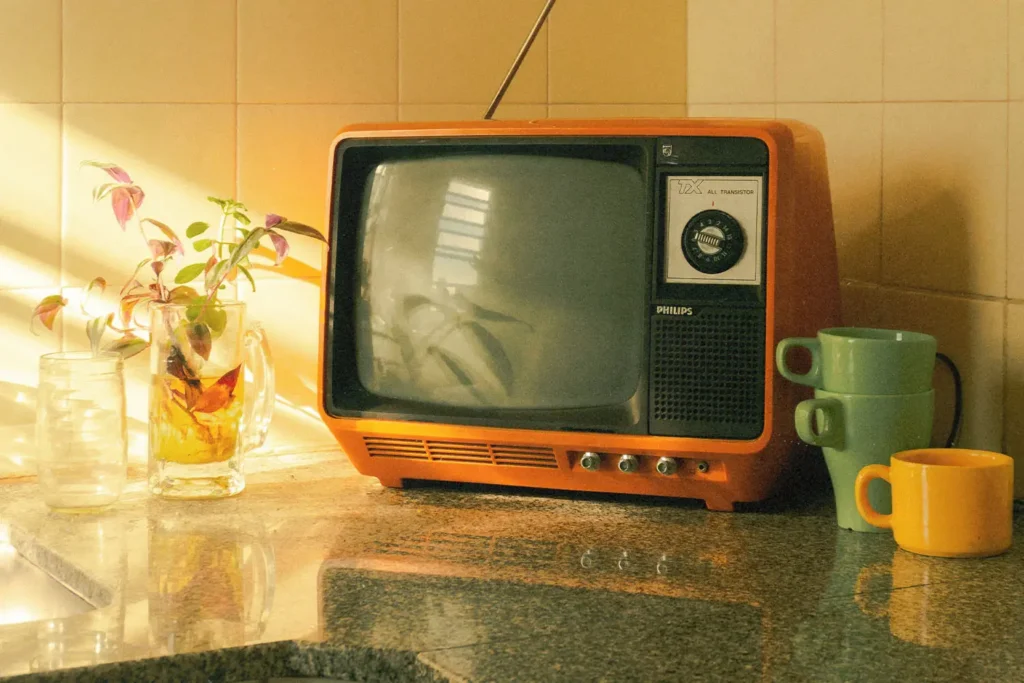 Satellite TV sitting on a counter