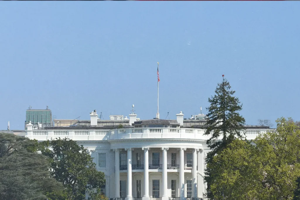 American flag flying from The White House