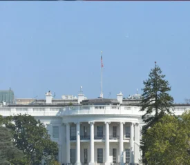 American flag flying from The White House