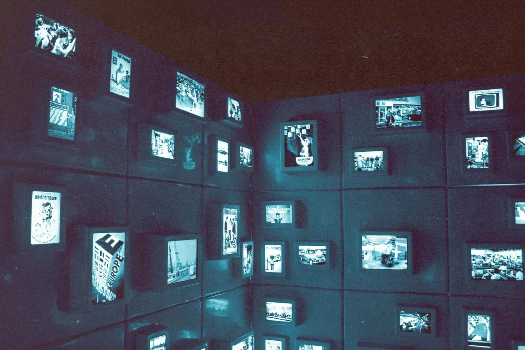 Wall of digital screens