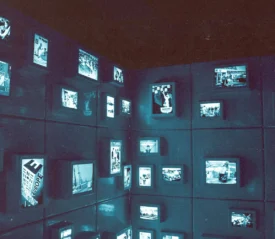 Wall of digital screens