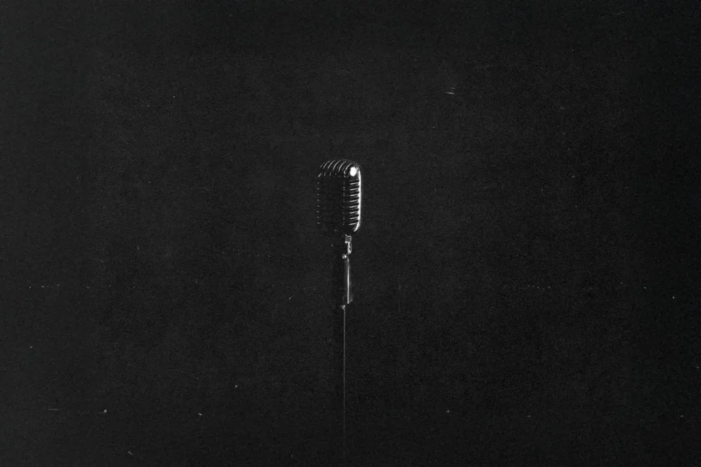 microphone in dark room