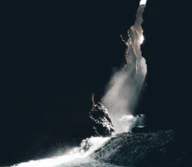 water and light through rock