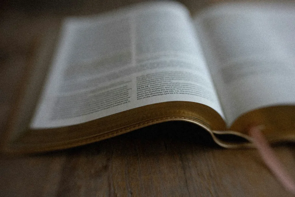 closeup of the bible