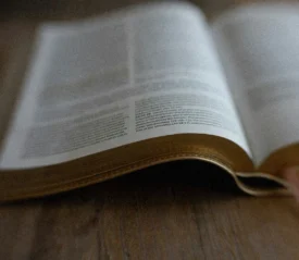 closeup of the bible