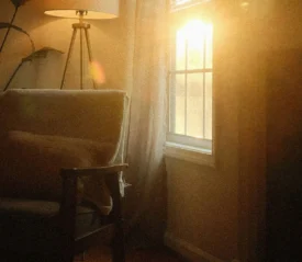 Sunlight shining through living room window