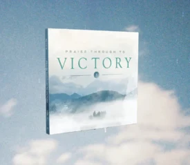 Praise Through to Victory CD case with clouded skies in the background
