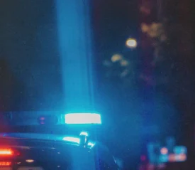 Blue sirens atop a police car