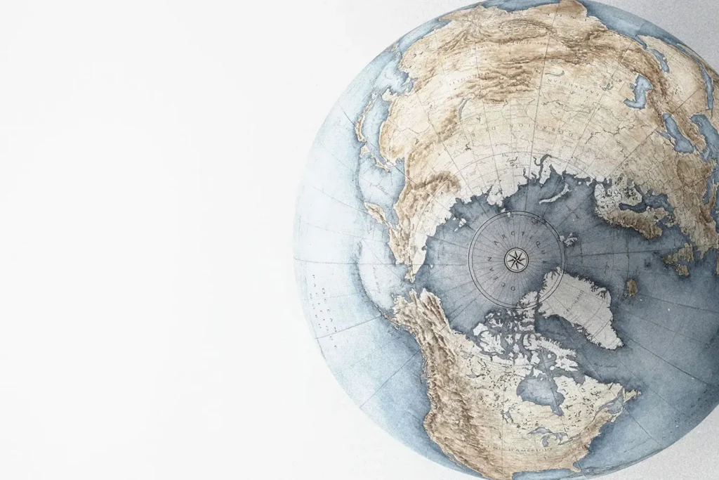 Aerial view of a globe