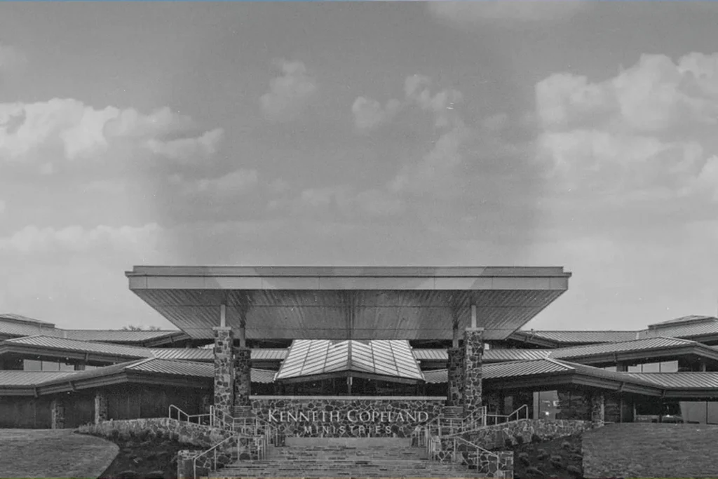 Headquarter building main entrance at Kenneth Copeland Ministries