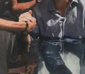 A person being baptized