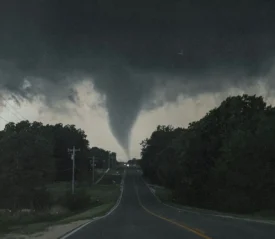 Long road leading to tornado