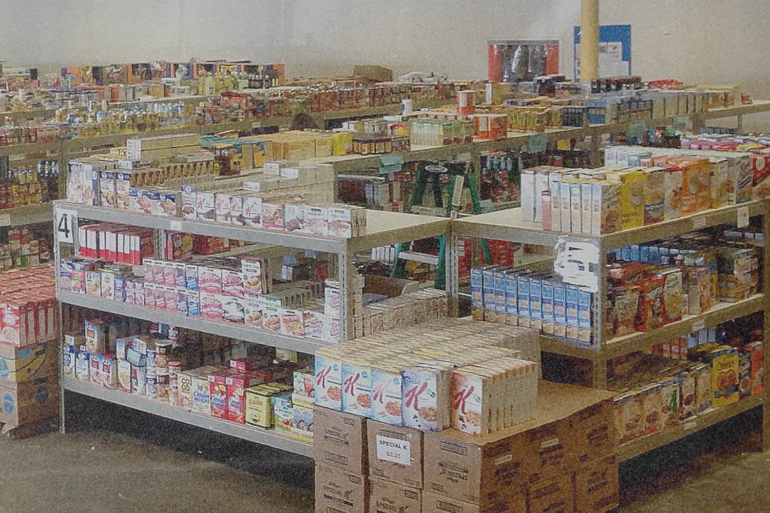 Stocked grocery shelves inside The Joseph Storehouse, a community outreach ministry supported by Kenneth Copeland Ministries to help families access affordable food.