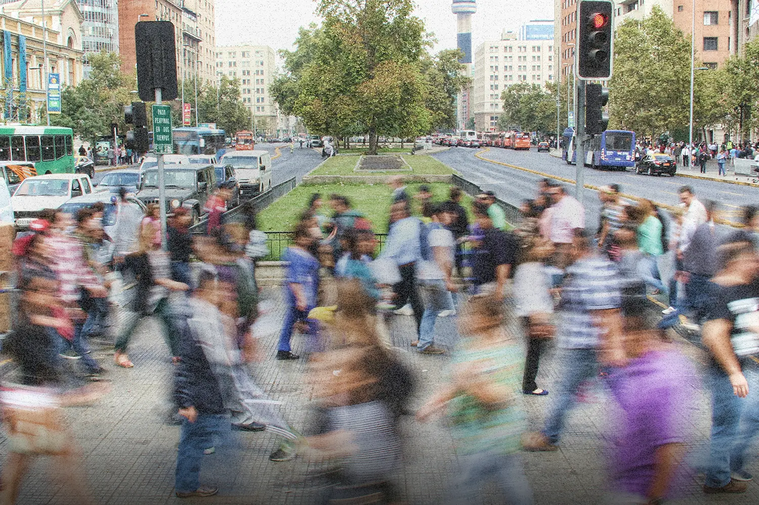 People walking in the street.