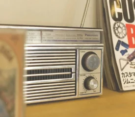 Close-up shot of Panasonic turn-dial radio