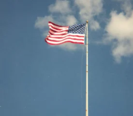 united states flag flowing in the breeze