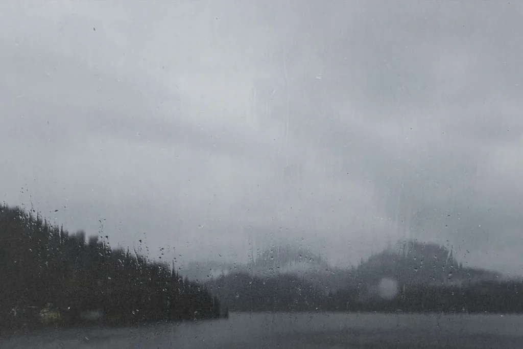 Fog hovering above a lake