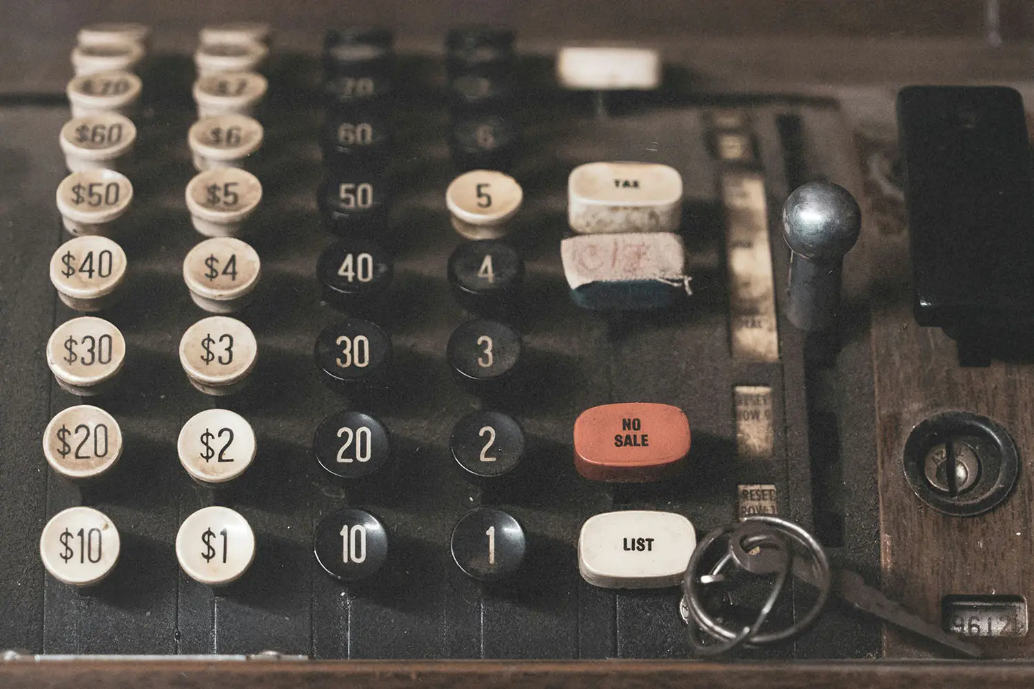 old cash register keys