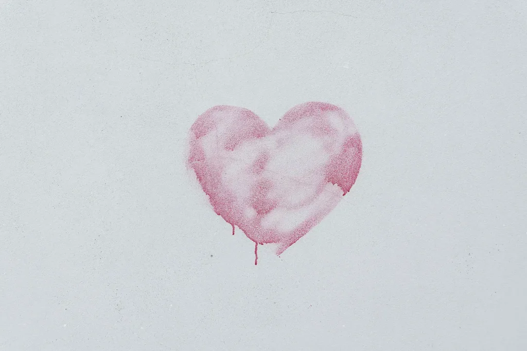 Pin watercolor painting of a heart