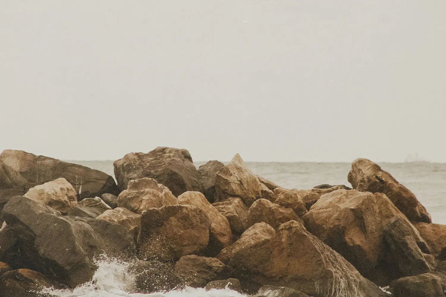 rock barrier in the ocean