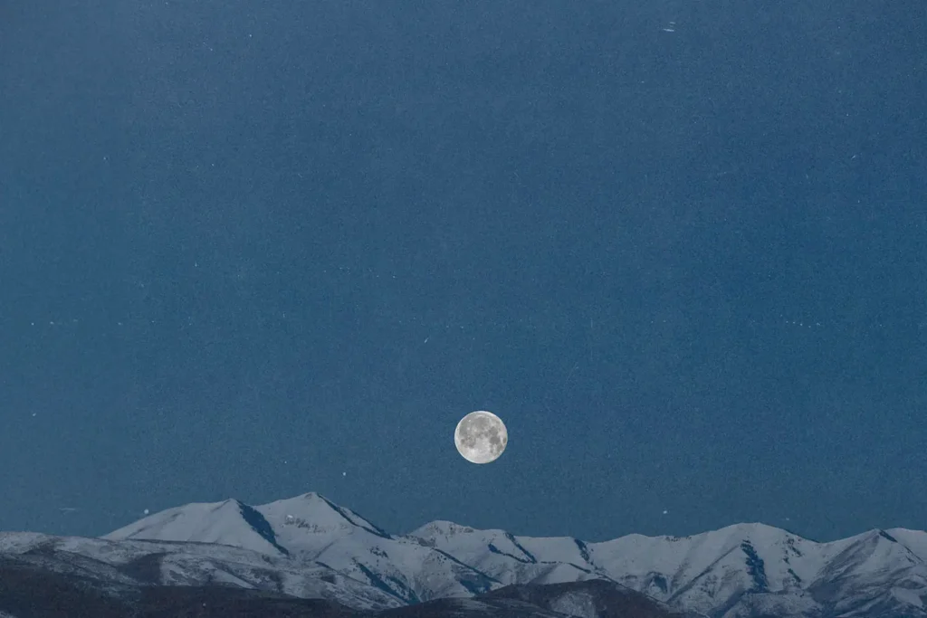 moon over mountain range