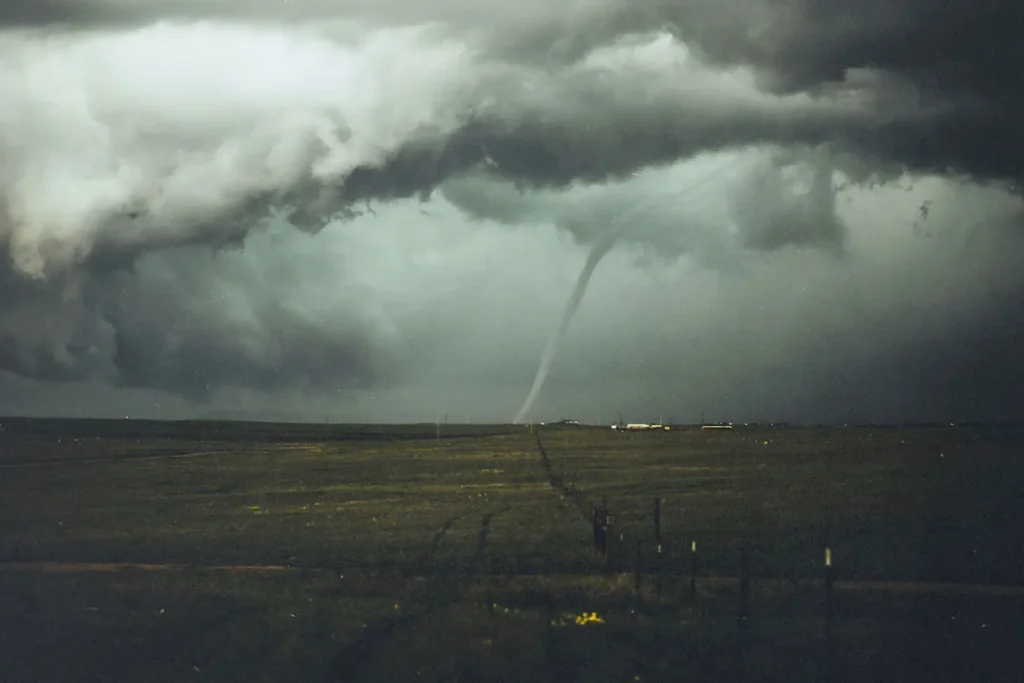 tornado in a field