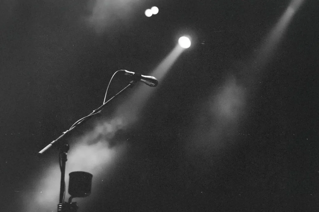 spotlight on microphone