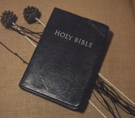 Black leather Bible