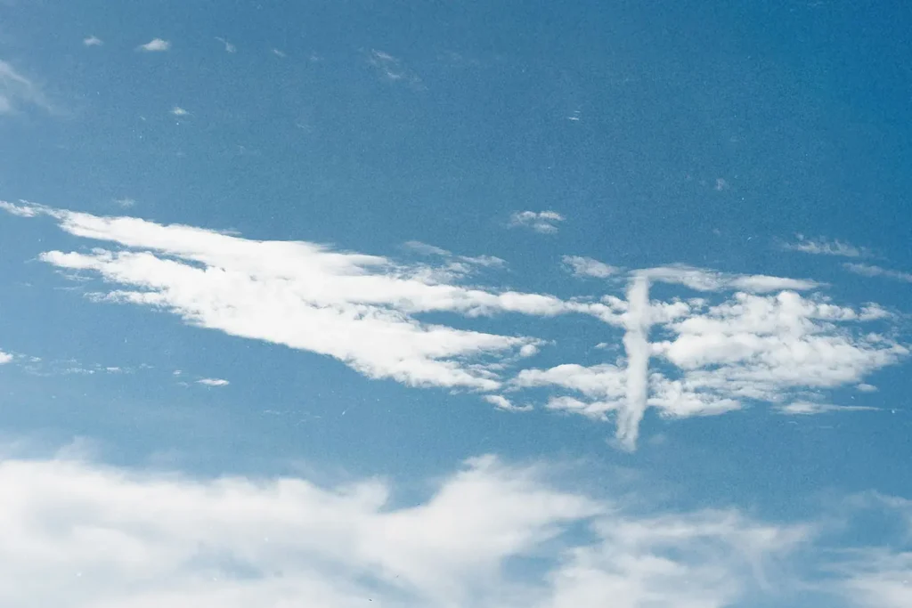 Cirrus clouds in a clear blue sky