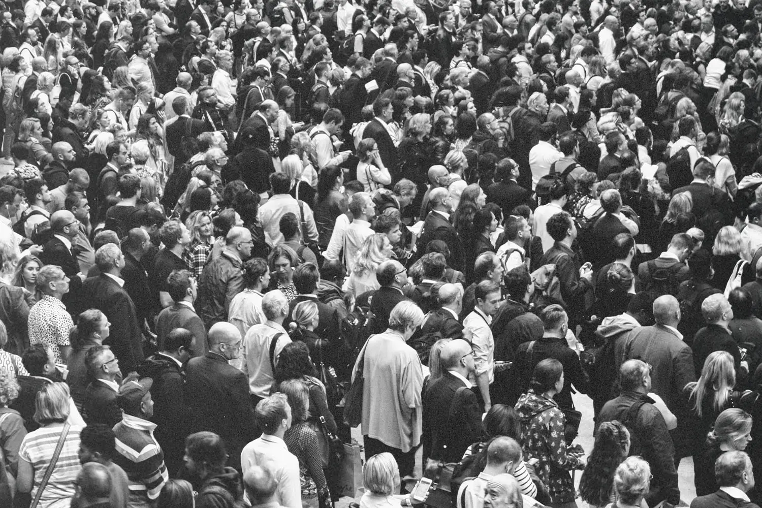 sea of people standing together