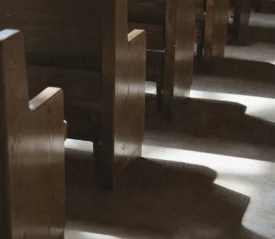 wooden church pews