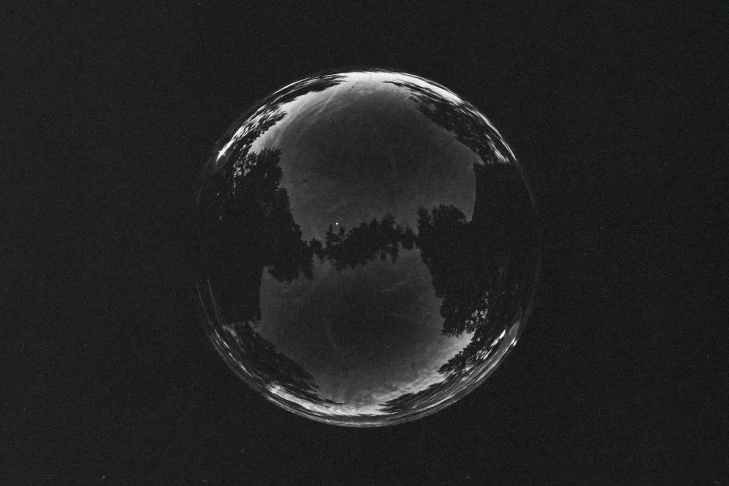 dark glassy bubble