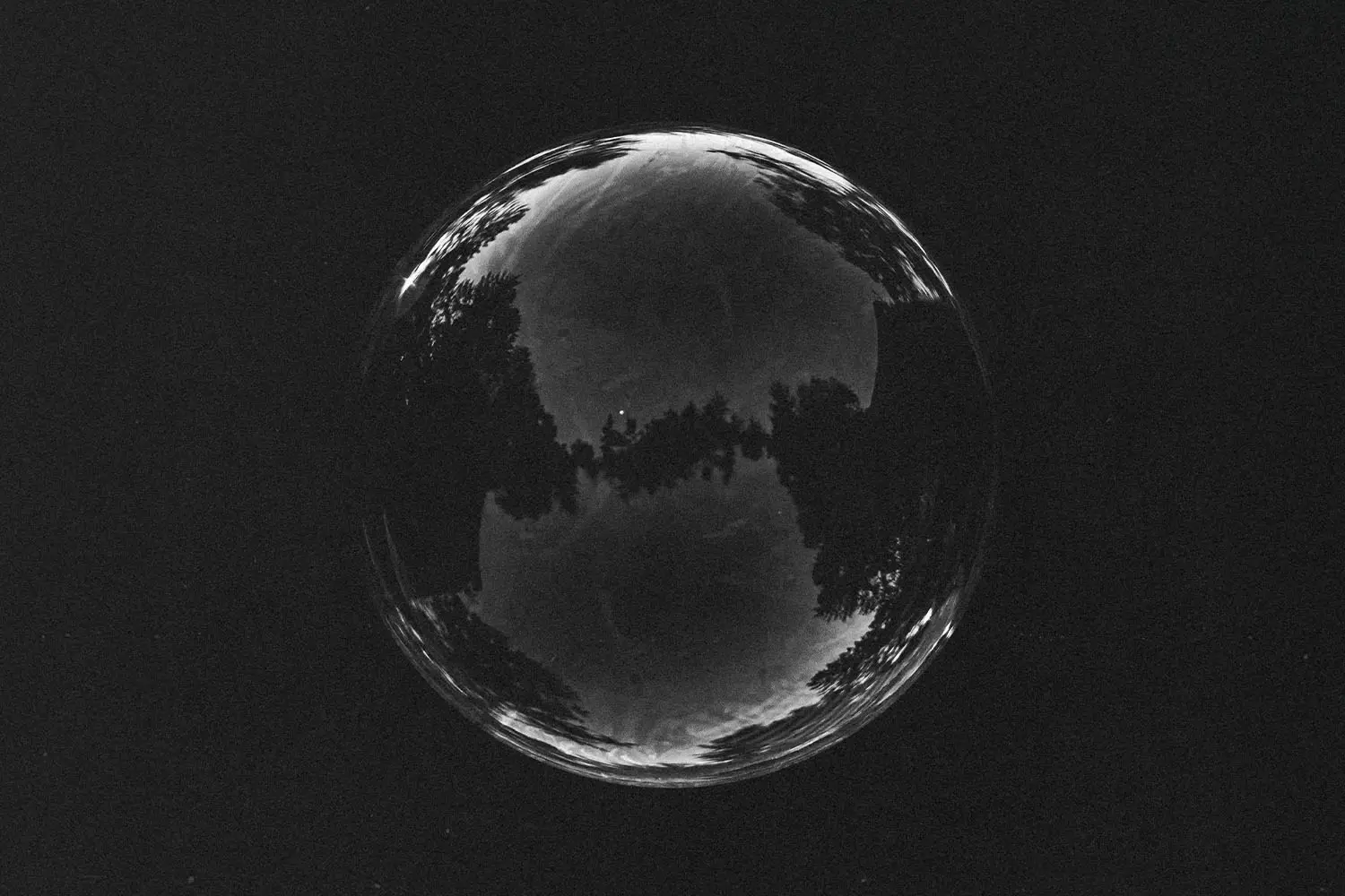dark glassy bubble
