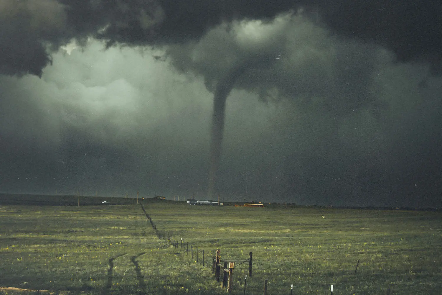 tornado touched down in a field