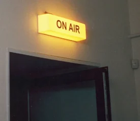 Lit up "On Air" sign