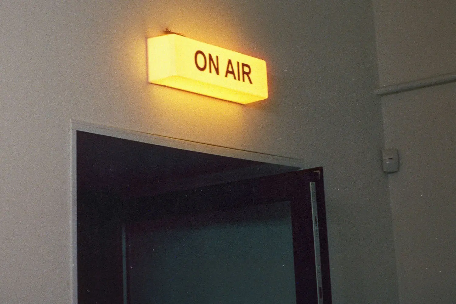 Lit up "On Air" sign