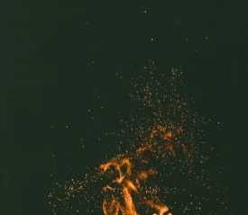 Embers burning on a fire