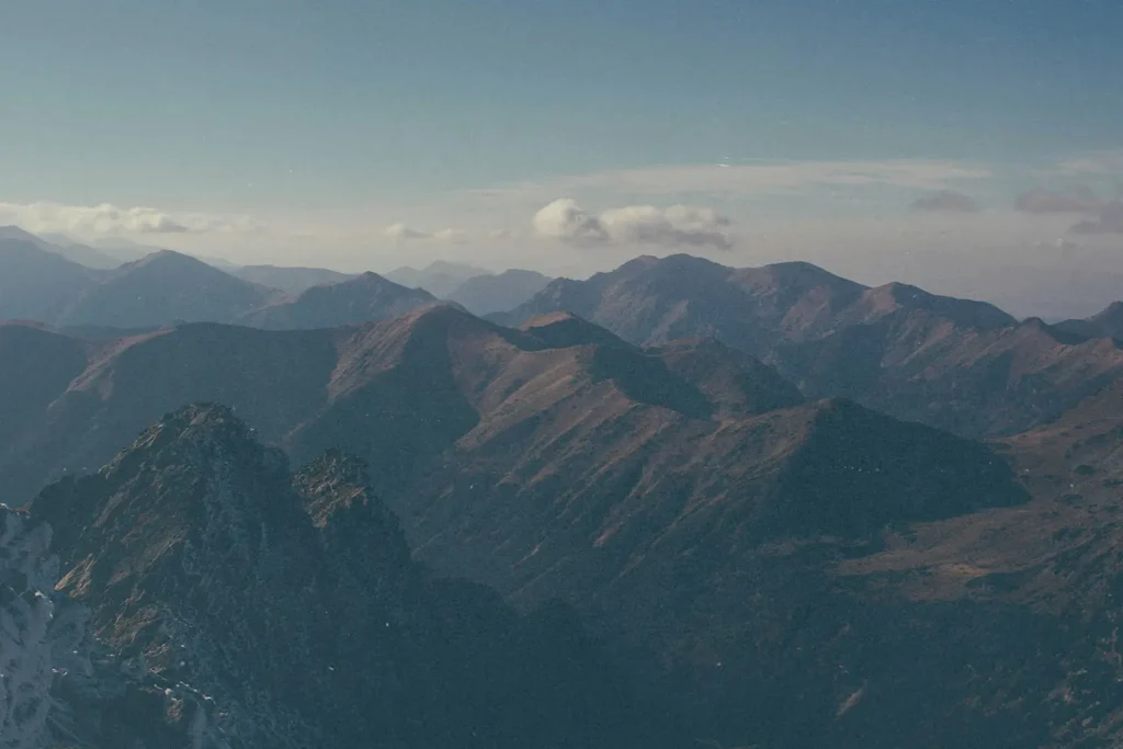 Bird's eye view of mountain tops