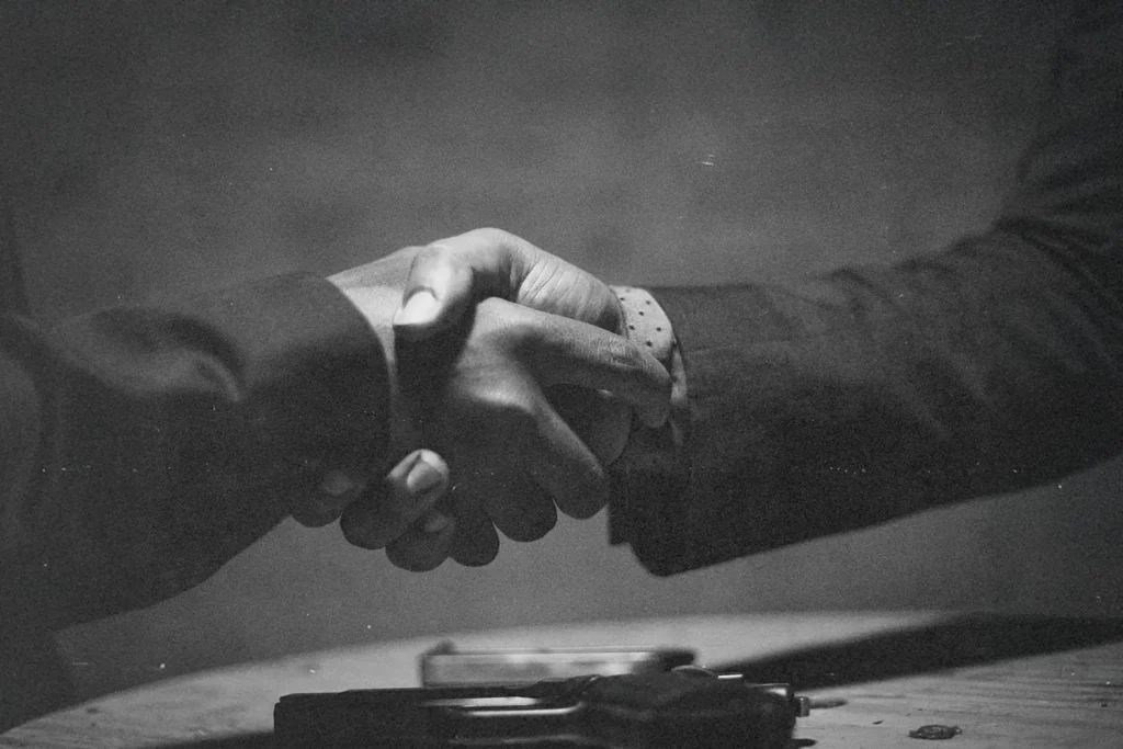 Two people shaking hands
