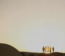 Group of friends on top of a mountain