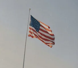 us flag flying in the sky