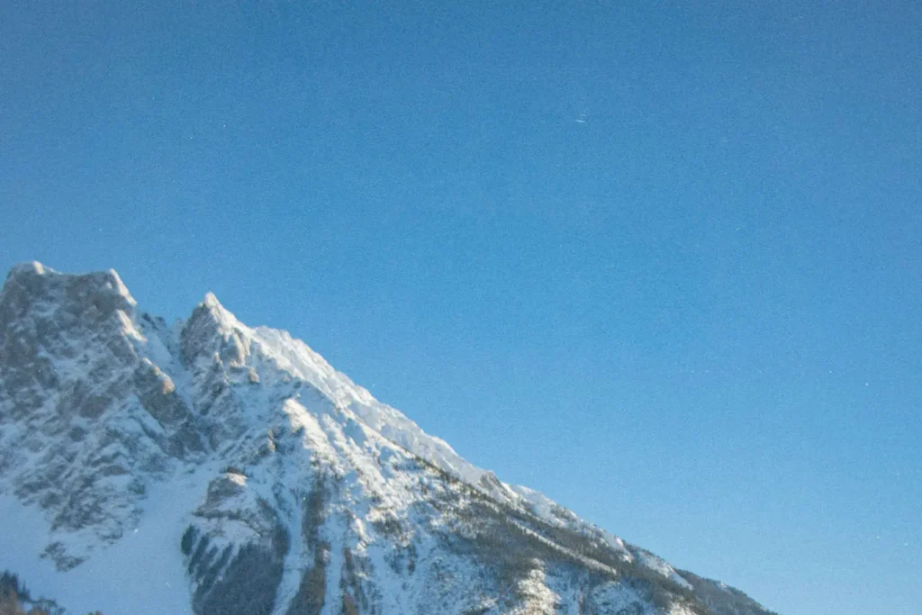 Peak of a snowy mountain