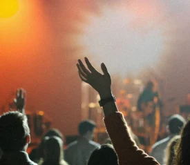 people at a live praise and worship event