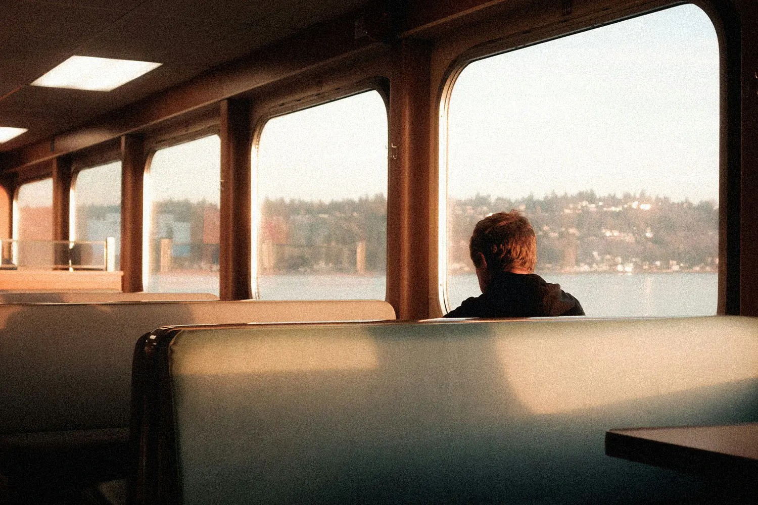 man sitting on train