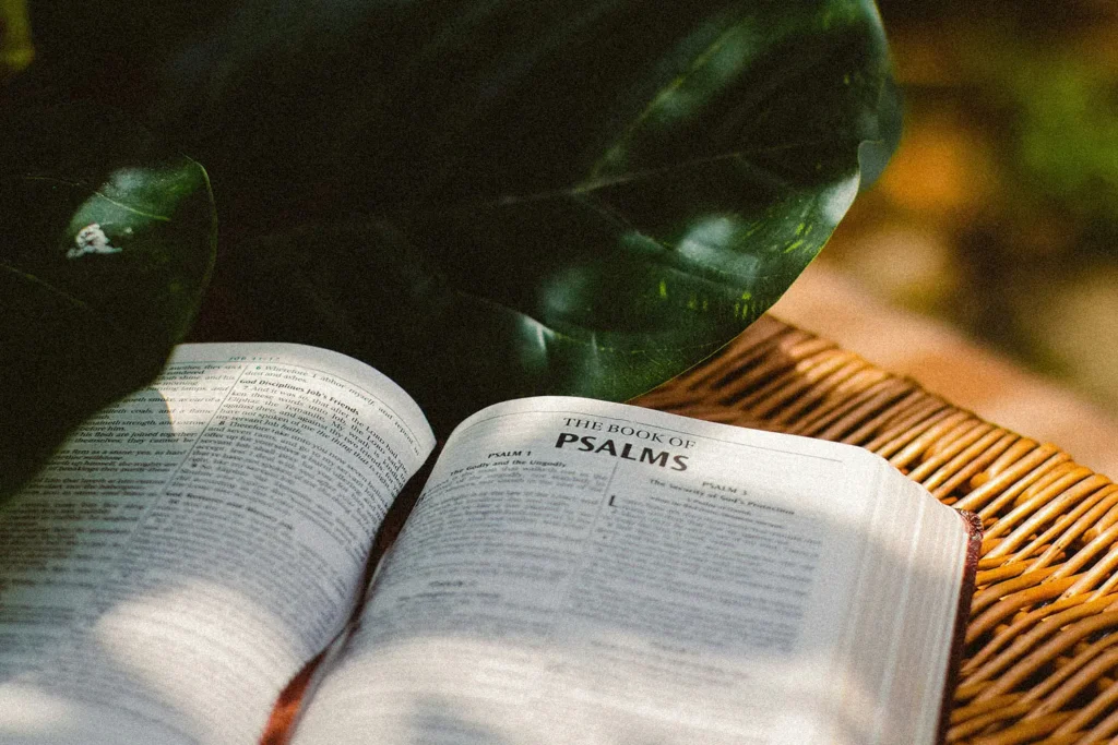 bible open to the book of Psalms