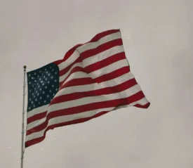 united states flag waving in the breeze