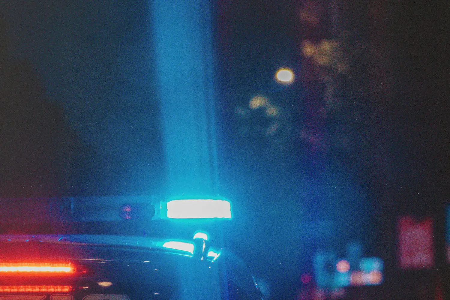 Blue sirens atop a police car